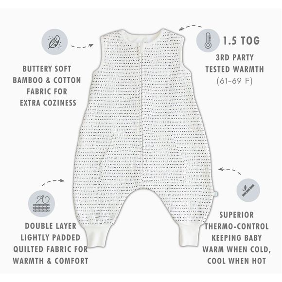 Tealbee Dreamsuit: Toddler Sleep Sack with Feet 3T-4T, Winter Baby Wearable - Picture 5 of 6